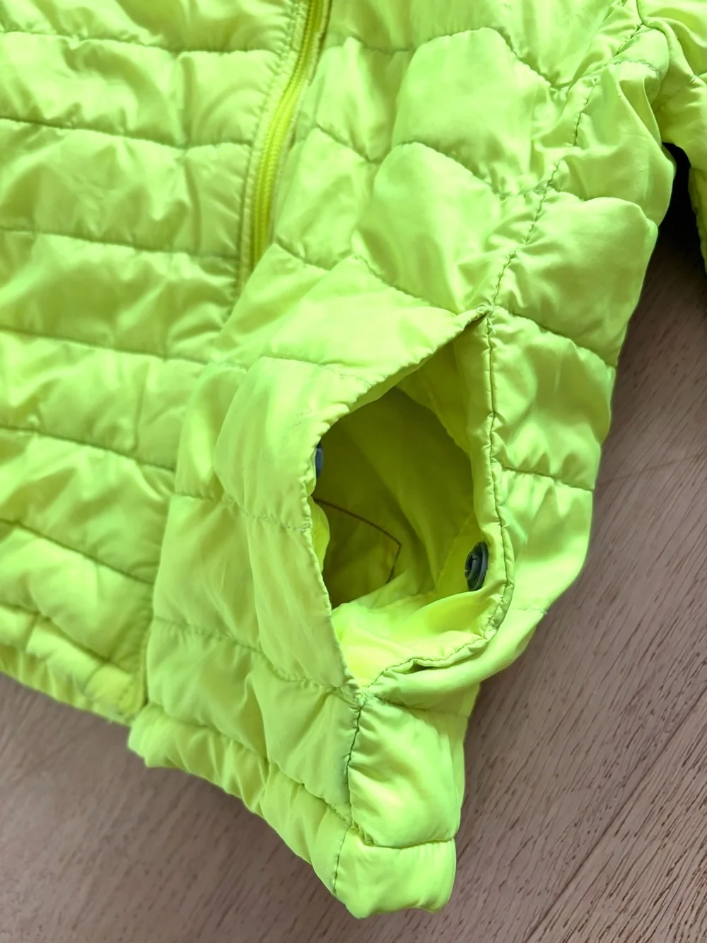 Baby Gap Toddler 3T Neon Yellow/Green Quilted Hooded Puffer Jacket